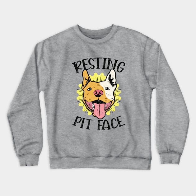 Resting Pit Face Crewneck Sweatshirt by Cup of Tee